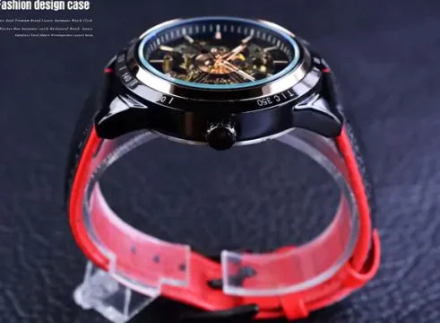 Forsining Red Leather Wristwatch