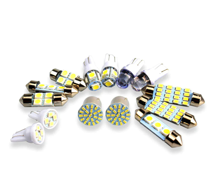 28pcs Car Interior White Combo LED Map Dome Door Trunk License Plate Light Bulbs