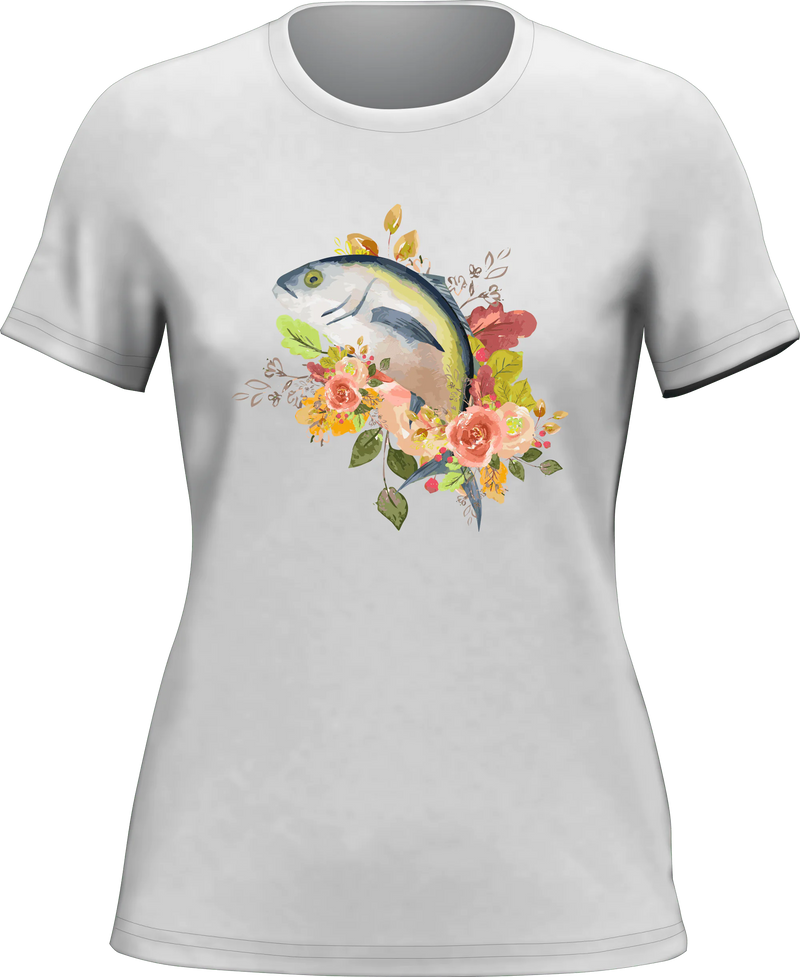 Fishing Flower T-Shirt for Women