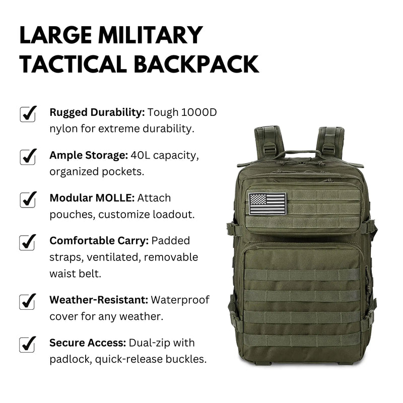 Large Military Tactical Backpack