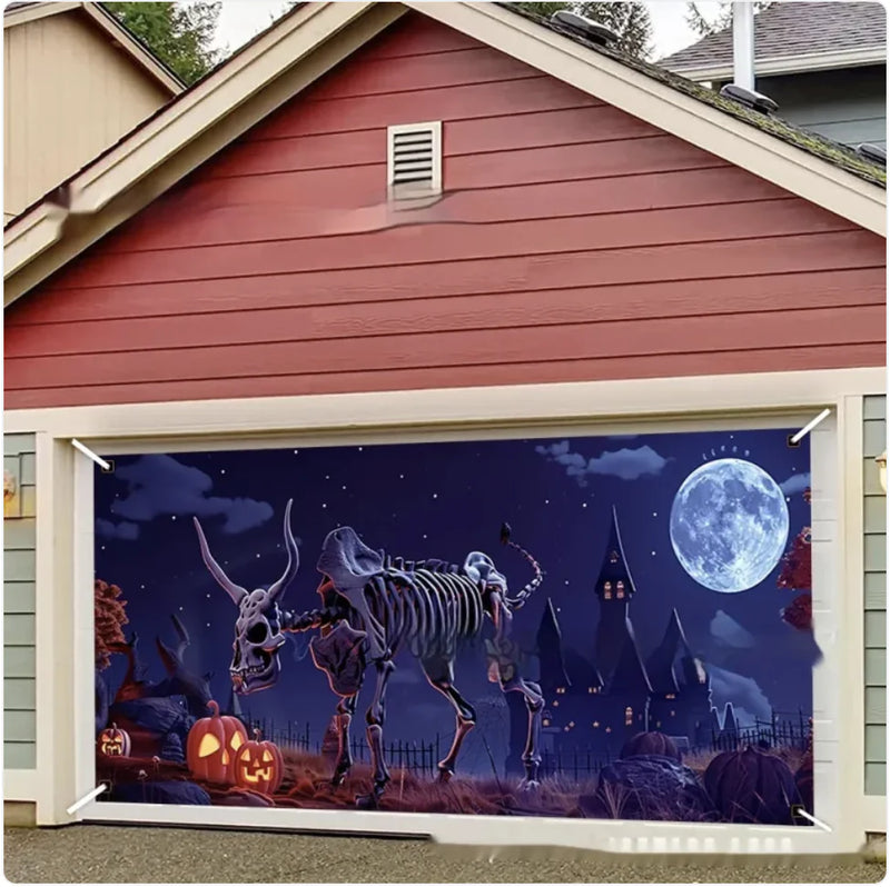 Creative Printed Dinosaur Skeleton Garage Door Decoration