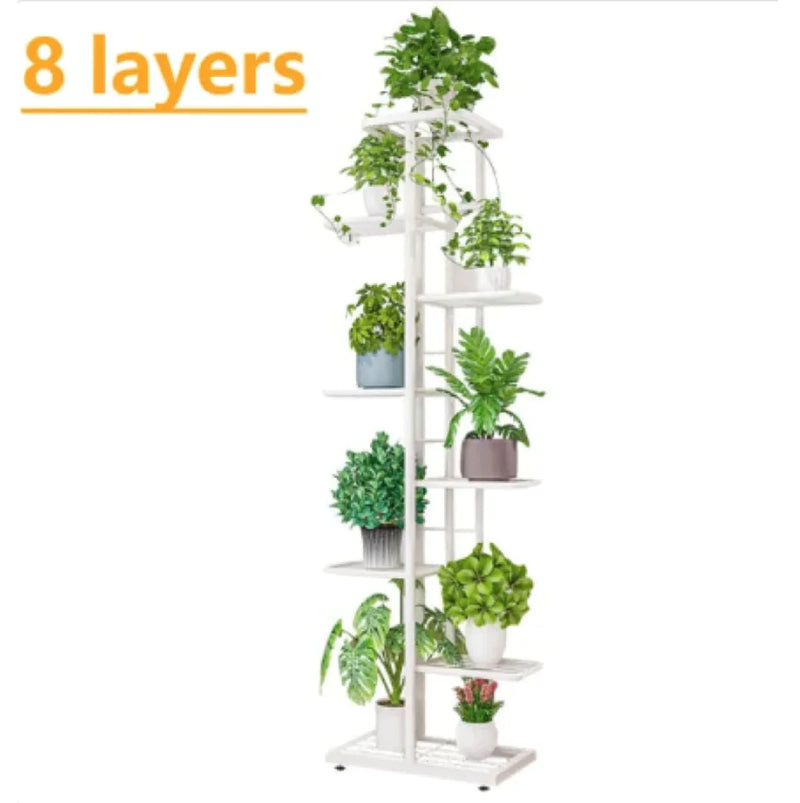 Multi-Layer Flower Pot Stand – Green Radish Storage Balcony Rack