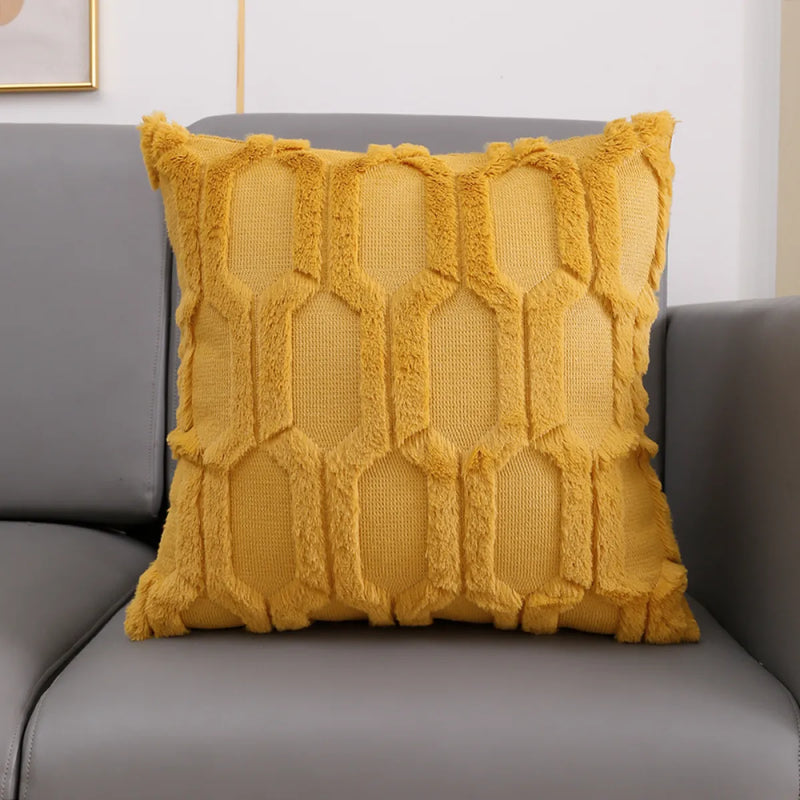 Classic Plush Embroidered Lumbar Pillow Sofa Cushion