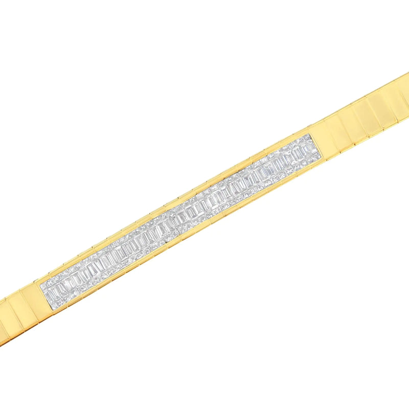 14KT Yellow Gold Diamond ID Tennis Bracelet (2 cttw, H-I Color, VS2-SI1 Clarity)