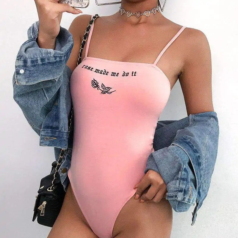 V-Neck One Piece Bodysuit Sleeveless