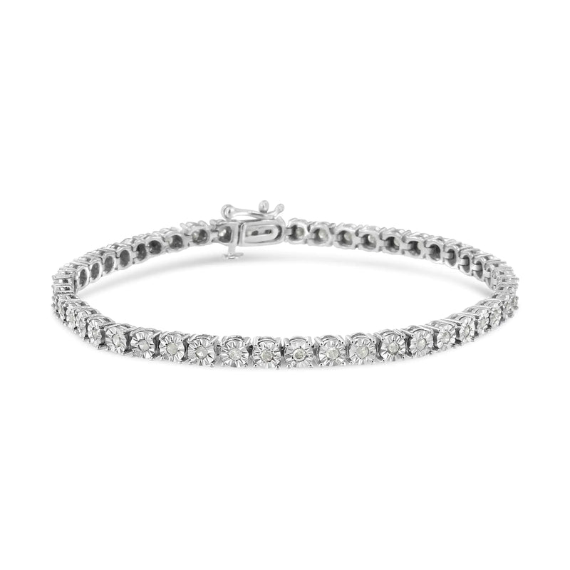 .925 Sterling Silver 1.0 Cttw Diamond Miracle Tennis Bracelet (I-J Color, I3 Clarity)