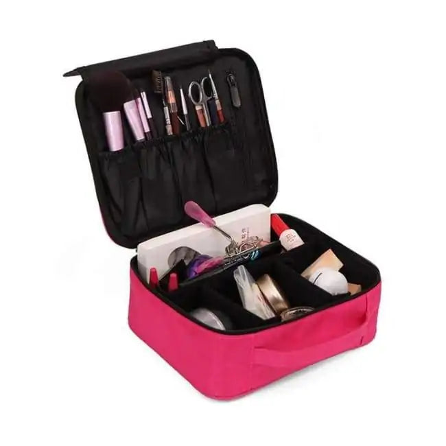 Versatile Travel Cosmetic Bag With Adjustable Dividers