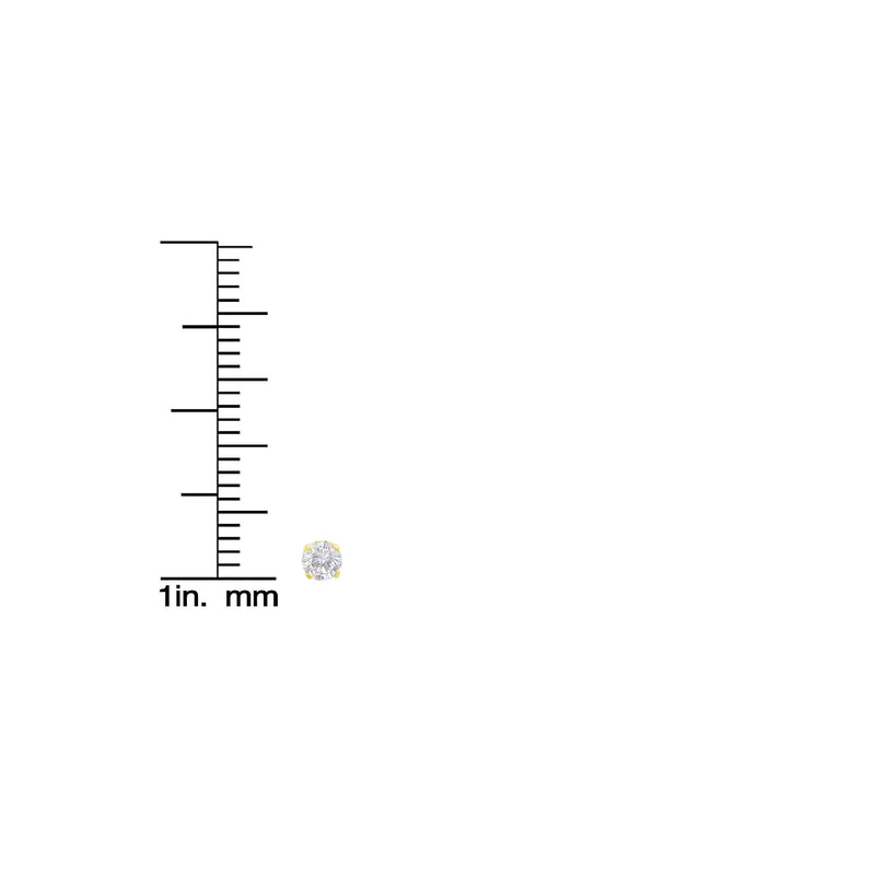 14K Yellow Gold 1/4 Cttw Round Brilliant-Cut Near Colorless Diamond Classic 4-Prong Stud Earrings (J-K Color, SI1-SI2 Clarity)