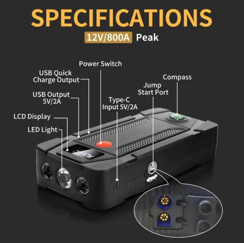 LCD Car Emergency Power Bank