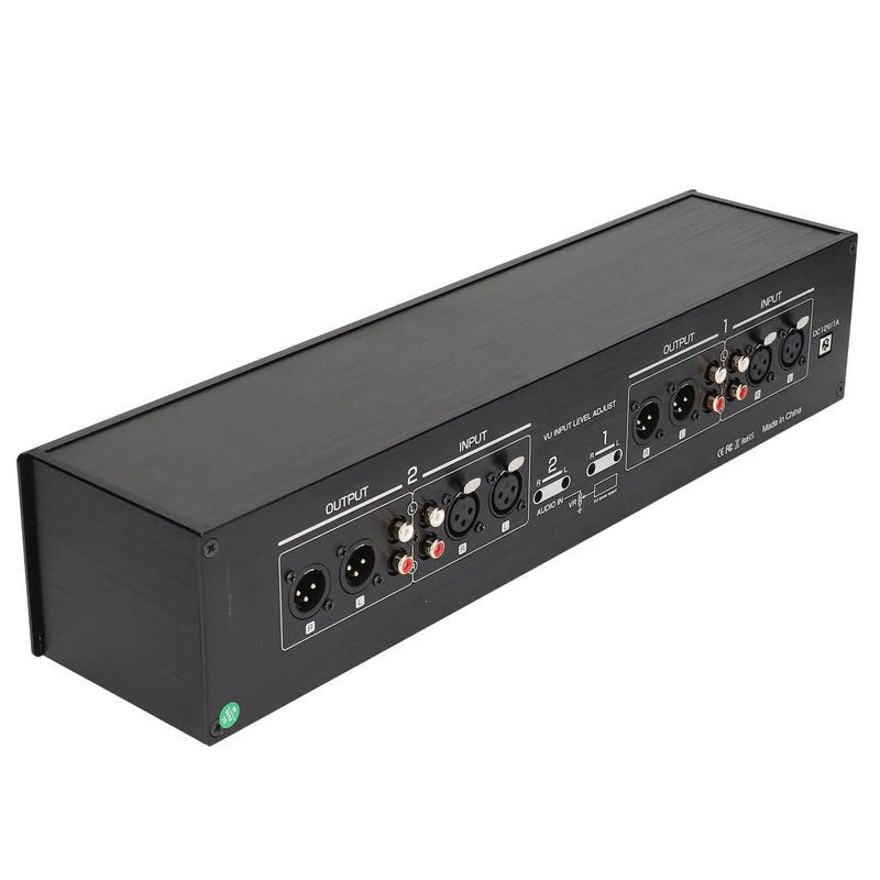 4 Way VU Meter 3 Gain DC 12V 1A Power Off Data Storage Analog Sound Level Meter for Audio Equipment US Plug