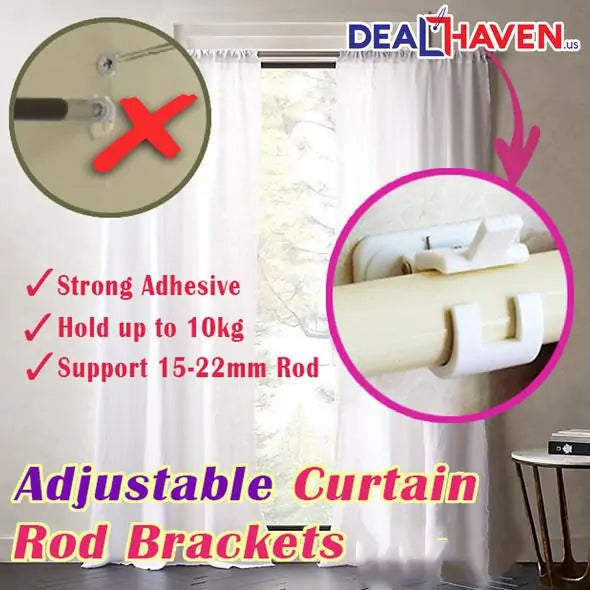 Adjustable Curtain Rod Bracket Holders