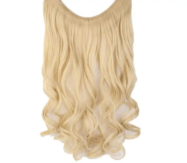 Invisible No Clips Hair Extensions-GOLD BLEACH BLONDE