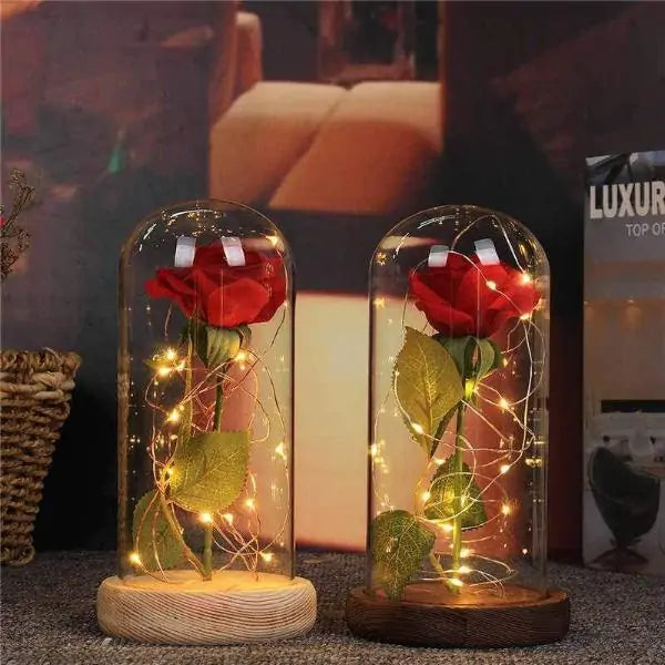 Beauty and Beast Enchanted Rose Lamp