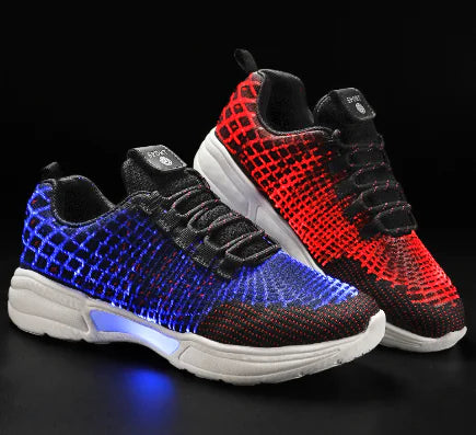 New LED Fiber Optic Light-Up Shoes for Kids and Couples