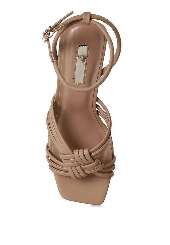 Knot Mid Heel Sandals