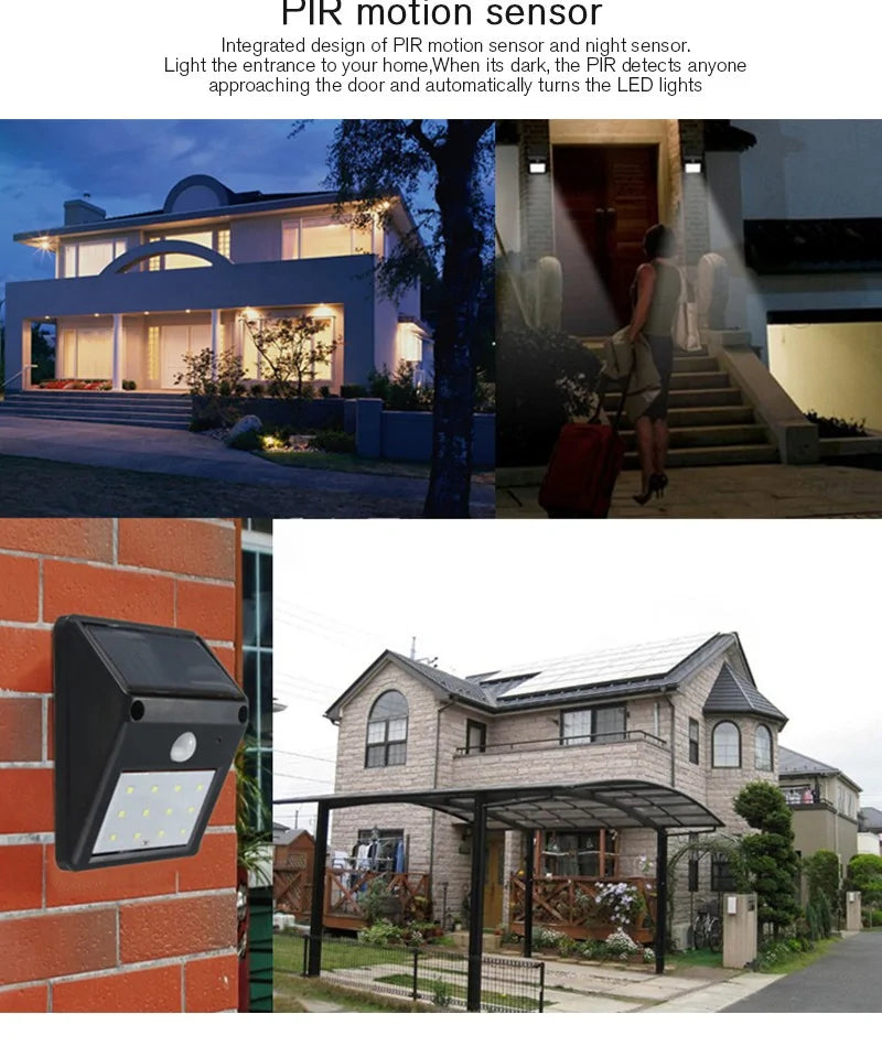 12 LED Solar Motion Sensor Wall Light