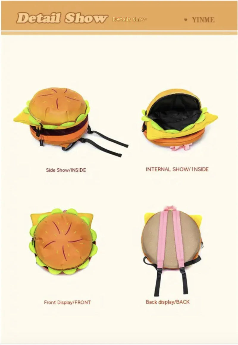 Large Capacity Multi-layer Hamburger Schoolbag