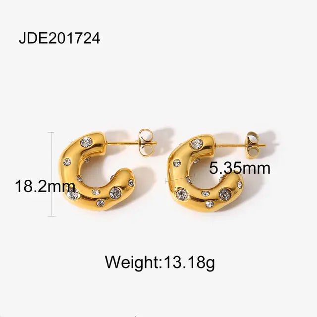 18K Gold Plated Hoop Earrings