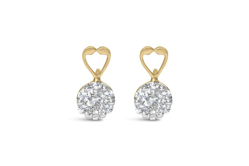 14K Yellow Gold 1ct. TDW Round-cut Diamond Earrings (I-J,SI2-I1)