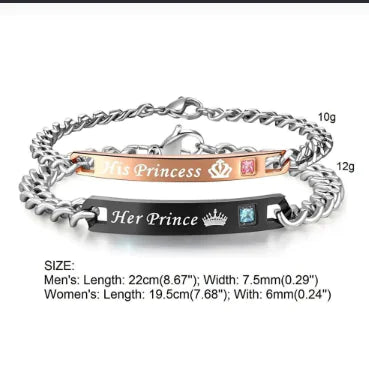 Her Prince His Princess Bracelet Set