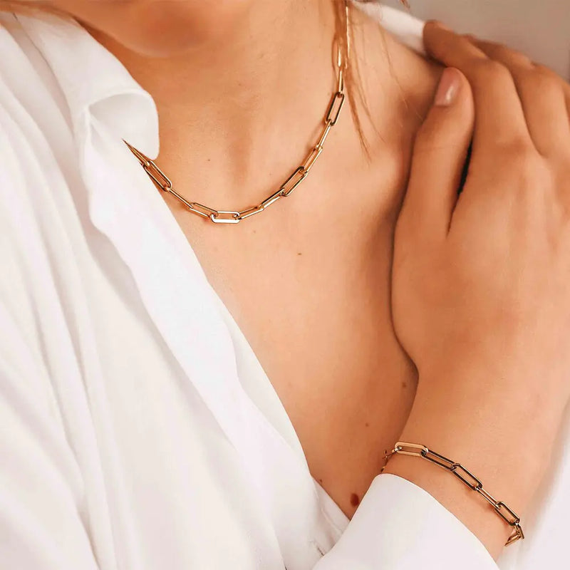 Fashion Paperclip Link Chain Necklace