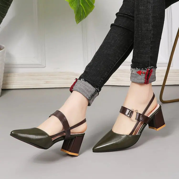 2024 Spring/Summer Women’s Pointed Toe Heeled Sandals