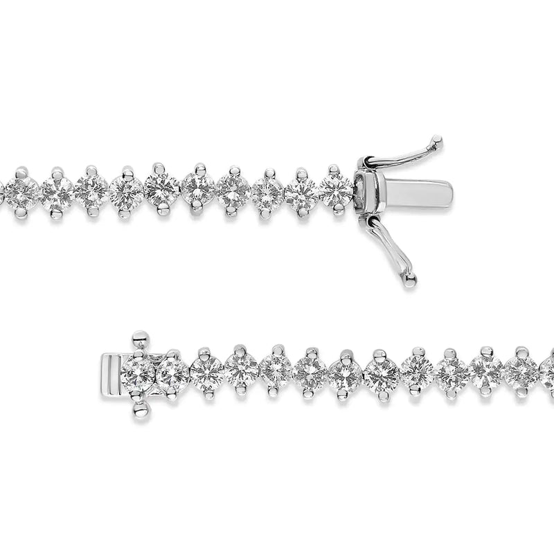 14K White Gold 5 1/2 Cttw Round Diamond 2-Prong Tennis Bracelet (H-I Color, SI2-I1 Clarity) - 7"