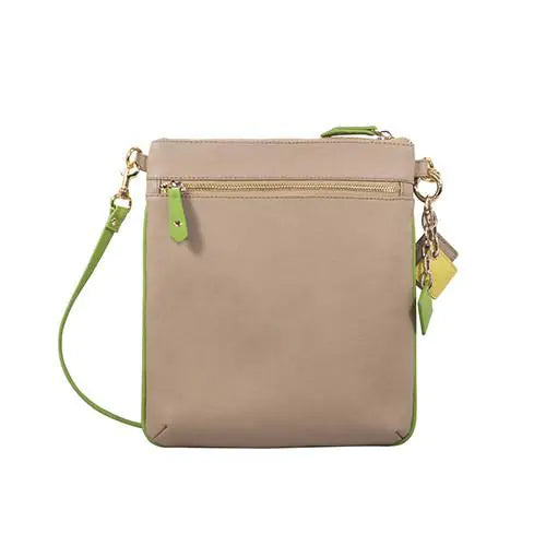 Lily Leather Cross Body- Tan/Canary Yellow