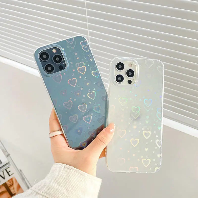 Gradient Love Heart Phone Case