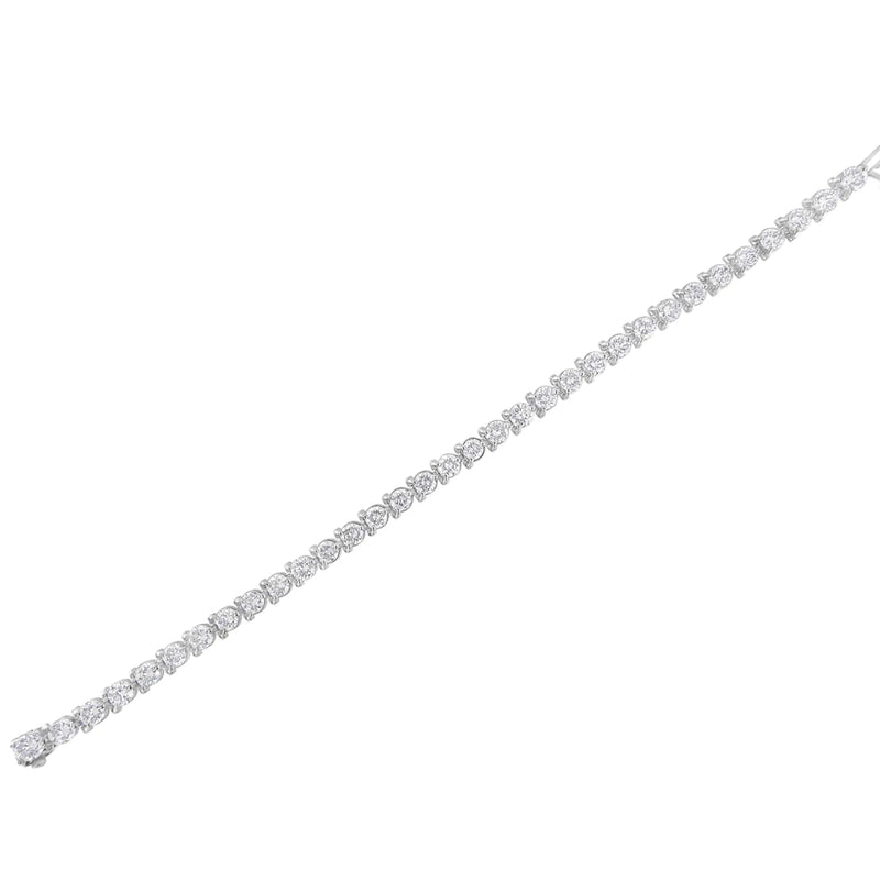 IGI Certified 10.0 Cttw Round-Brilliant Diamond 14K White Gold Martini Style 7" Tennis Bracelet (G-H Color, I1-I2 Clarity)