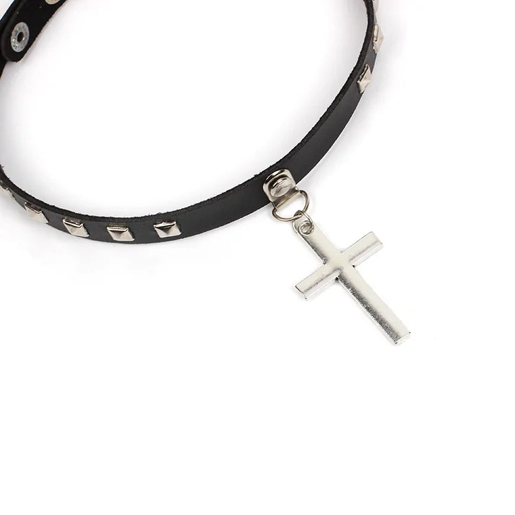 Leather Cross Necklace