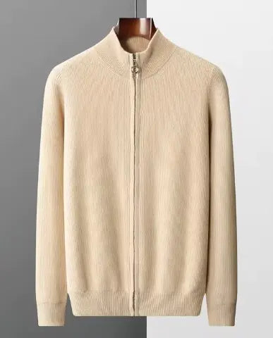 Pure Cashmere Turtleneck Cardigan