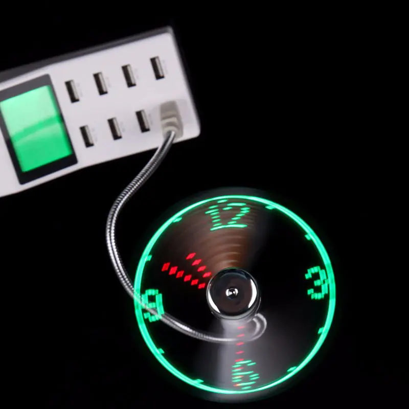 USB Clock Fan with Time Display
