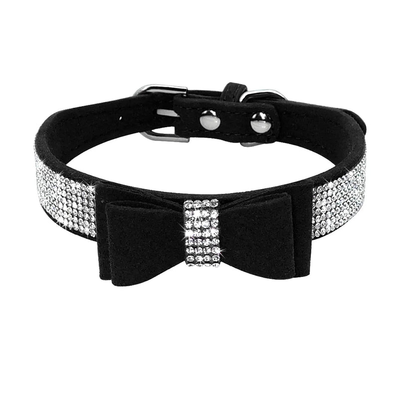 Puppy Cat Collars Adjustable Leather Bowknot