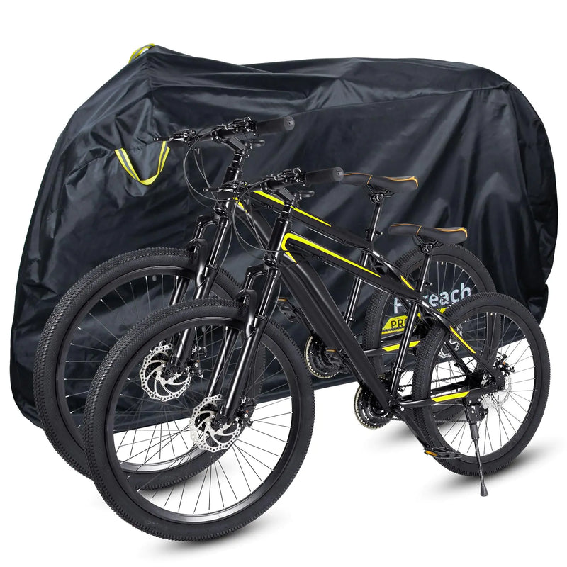 Faireach 420D Bike Cover Waterproof Outdoor for 2 Bikes OXFORD Fabric Heavy Duty Bicycle Cover Anti Dust Rain Snow UV Ebike Covers Waterproof for Mountain Road Electric Bike 80.7x45.2x35.4 Inches