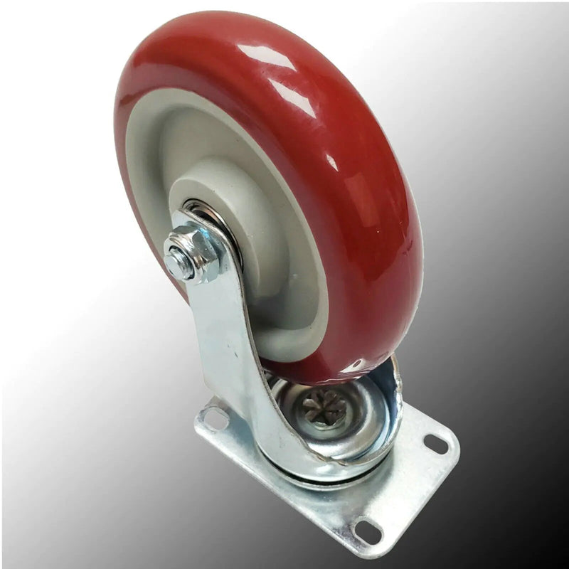 4 Pack 5 Inch Caster Wheels Swivel Plate Polyurethane Wheels Heavy Duty Wheels