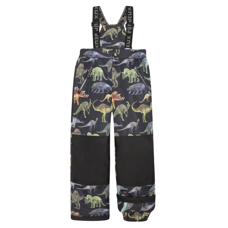 Printed Dinosaurs Two Piece Snowsuit Black