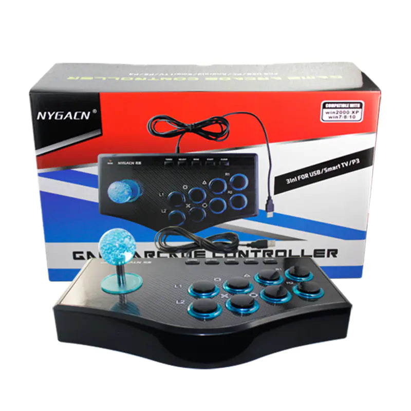 Wired Arcade Joystick USB Game Controller for PS3 & PC