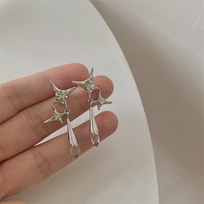 Needle Star Cross Earrings