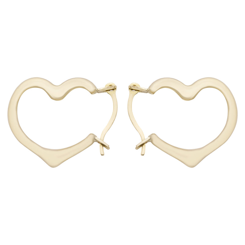 A&M 14k Gold Heart Hoop Earrings