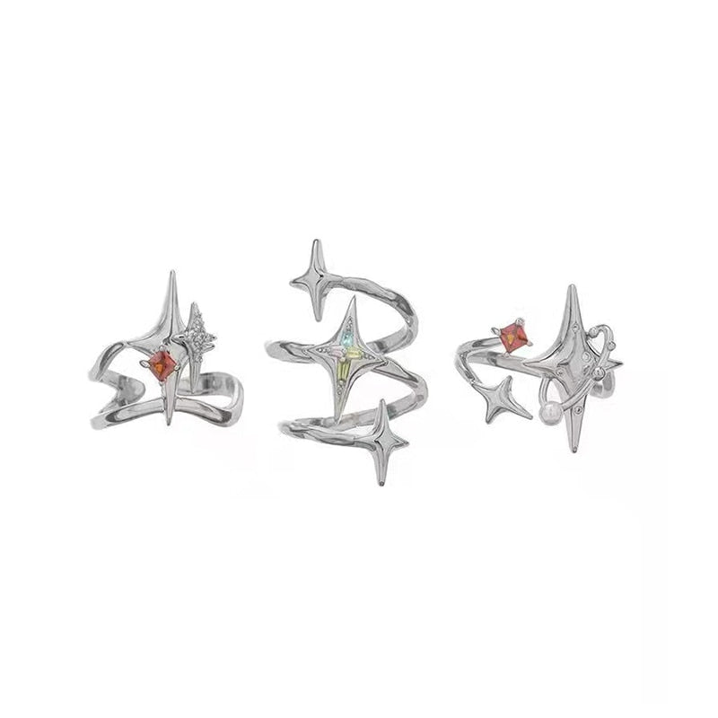 Star Cross Adjustable Ring Set