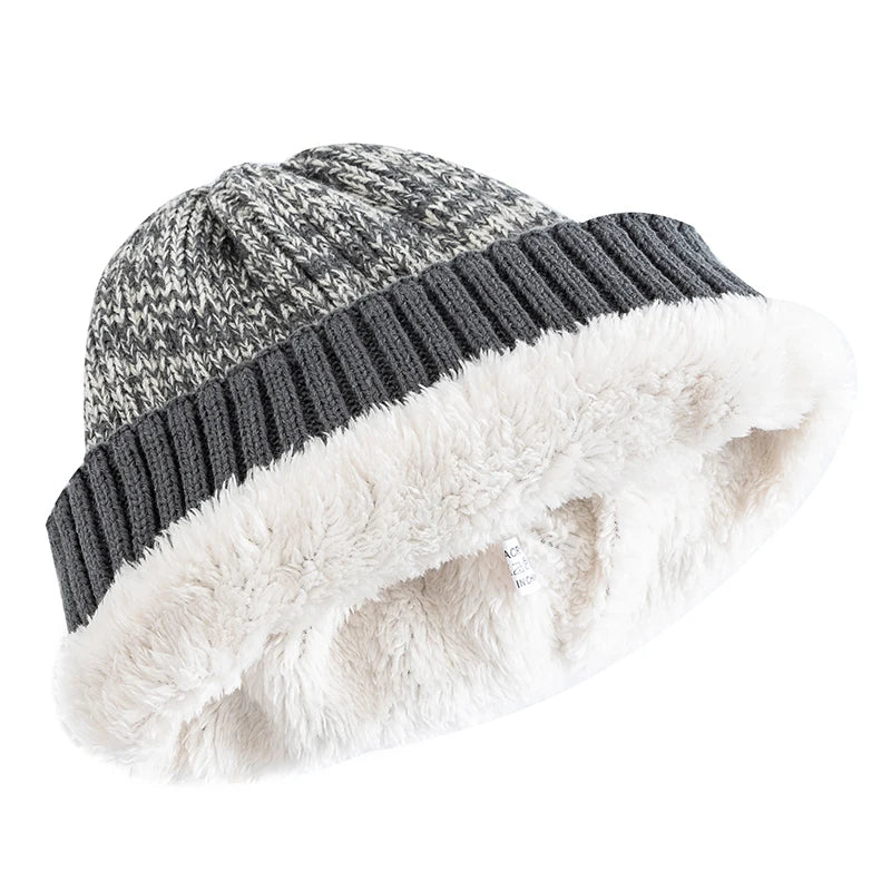 Two-Tone Winter Knitted Beanie