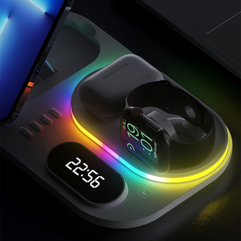 30W LED 4 in 1 Wireless Charger Dock