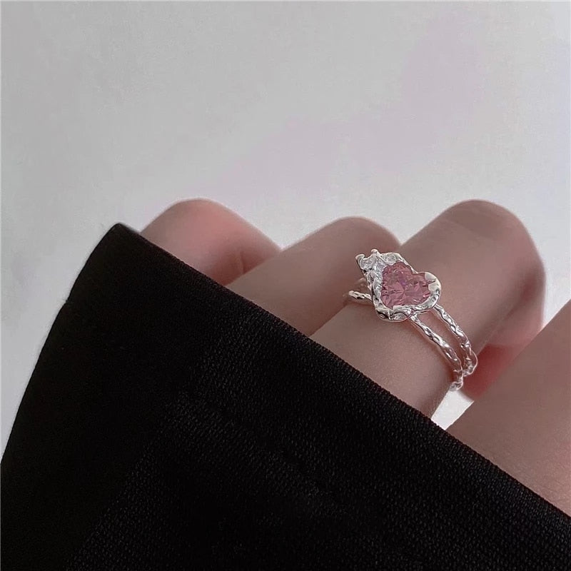 K-pop Crystal Open Ring