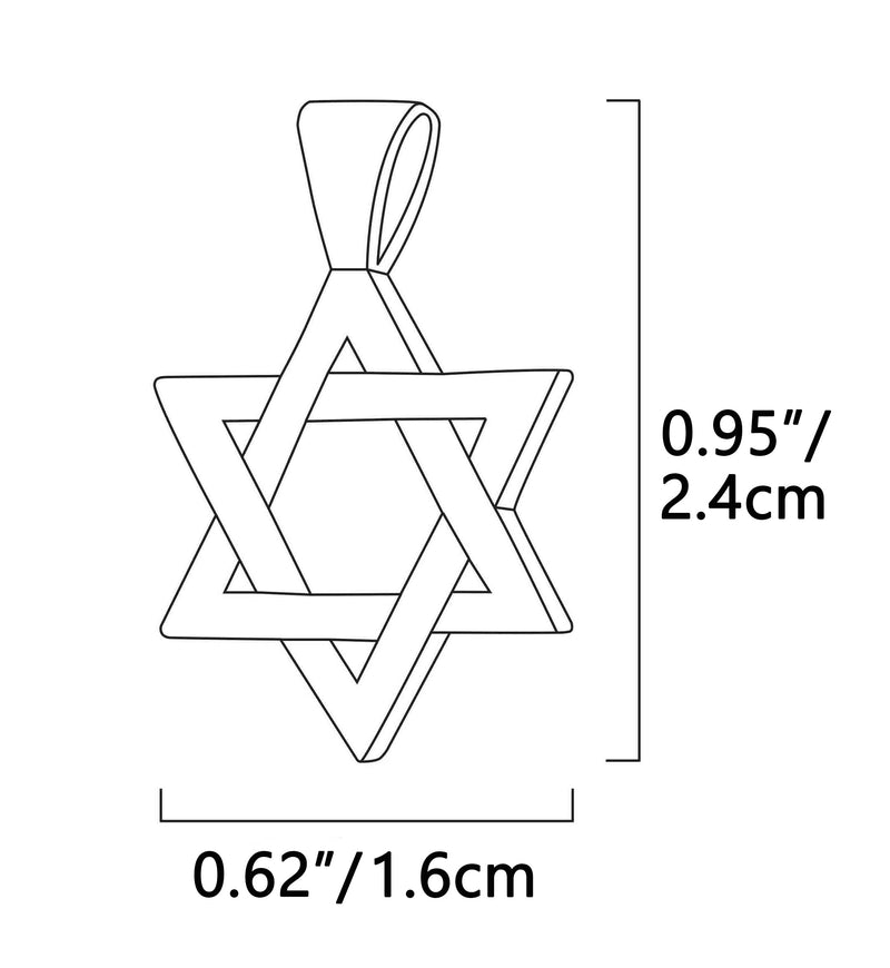 Hebrew Psalms Pendant Star of David Necklace with Psalms 121 Shir Lama&