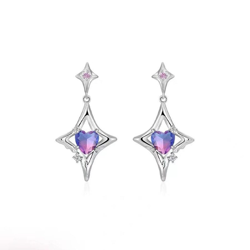 Sweet Cool Stud Purple Earrings